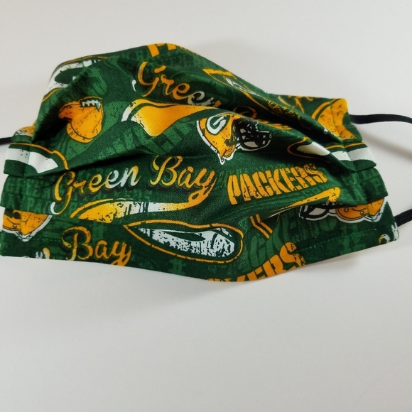 Hand Crafted Face Mask NFL Sports Team Green Bay Packers Green Yellow - Picture 5 of 6